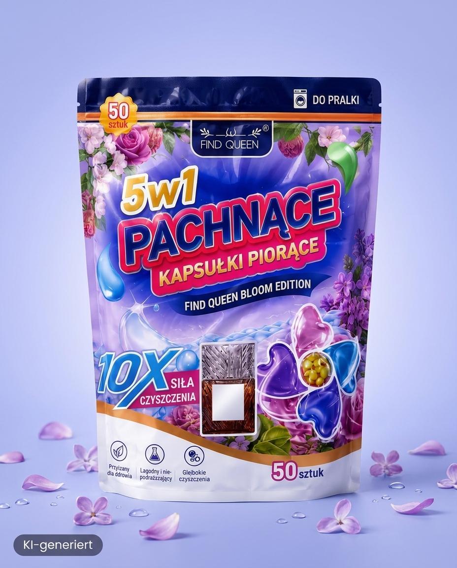 Find Queen 5in1 Duft-Waschkapseln – Lataffa Khamra Edition, 50 Stück Vollwaschmittel-Kapseln für die Waschmaschine