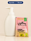 Wellnax Schaumseifen-Set – Nachfüllbarer Seifenspender 500 ml + Pulver-Schaumseife | 1 Beutel = 500 ml Seife | Vegan | Nachfüllbeutel Lavendel