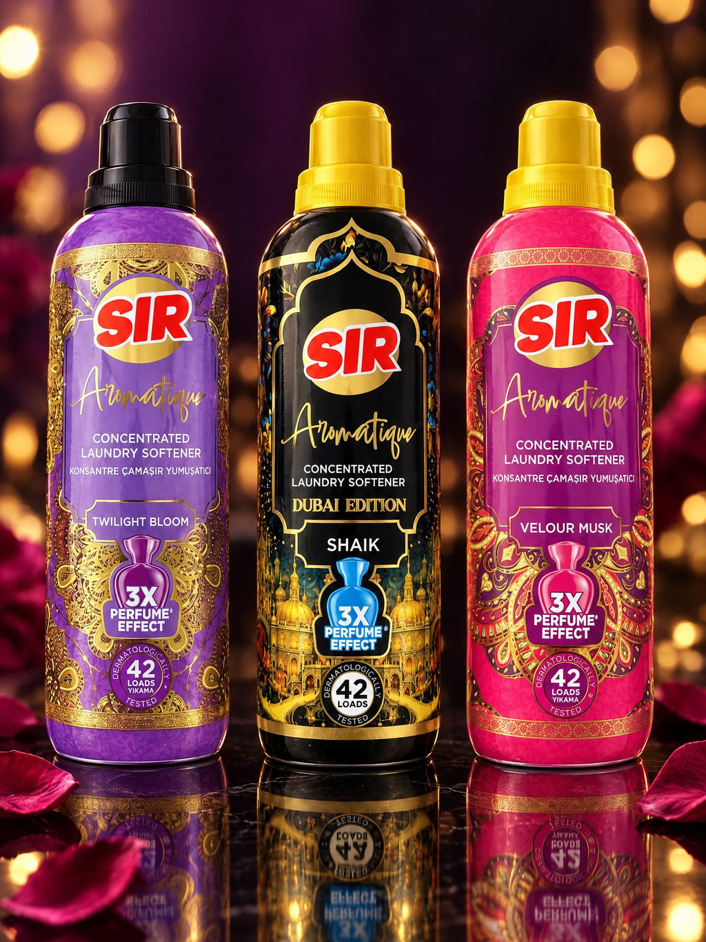 SIR Aromatique Premium Weichspüler 750 ml – Luxus-Duft mit 3x Parfüm-Effekt, 42 Wäschen | Original aus der Türkei | Twilight Bloom, Shaik (Dubai Edition) oder Velour Musk