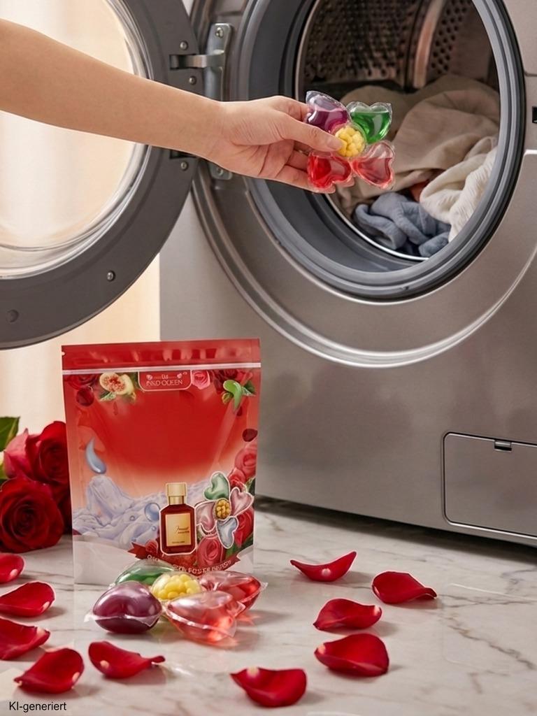 Find Queen 5in1 Duft-Waschkapseln –  Rouge Edition, 50 Stück Vollwaschmittel-Kapseln für die Waschmaschine