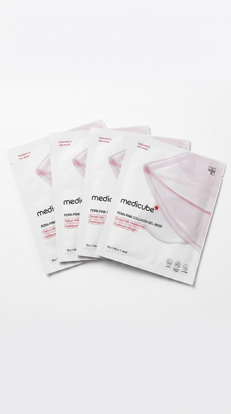 medicube PDRN Pink Collagen Gel Mask, 4 Stück (je 28 g)